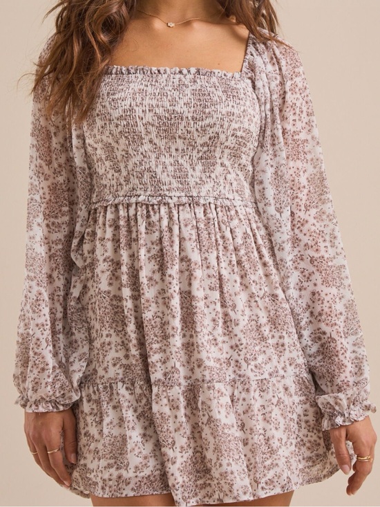 Altar'd State Dresses & Skirts - Altar'd State Cream Mini Dress with Taupe Floral